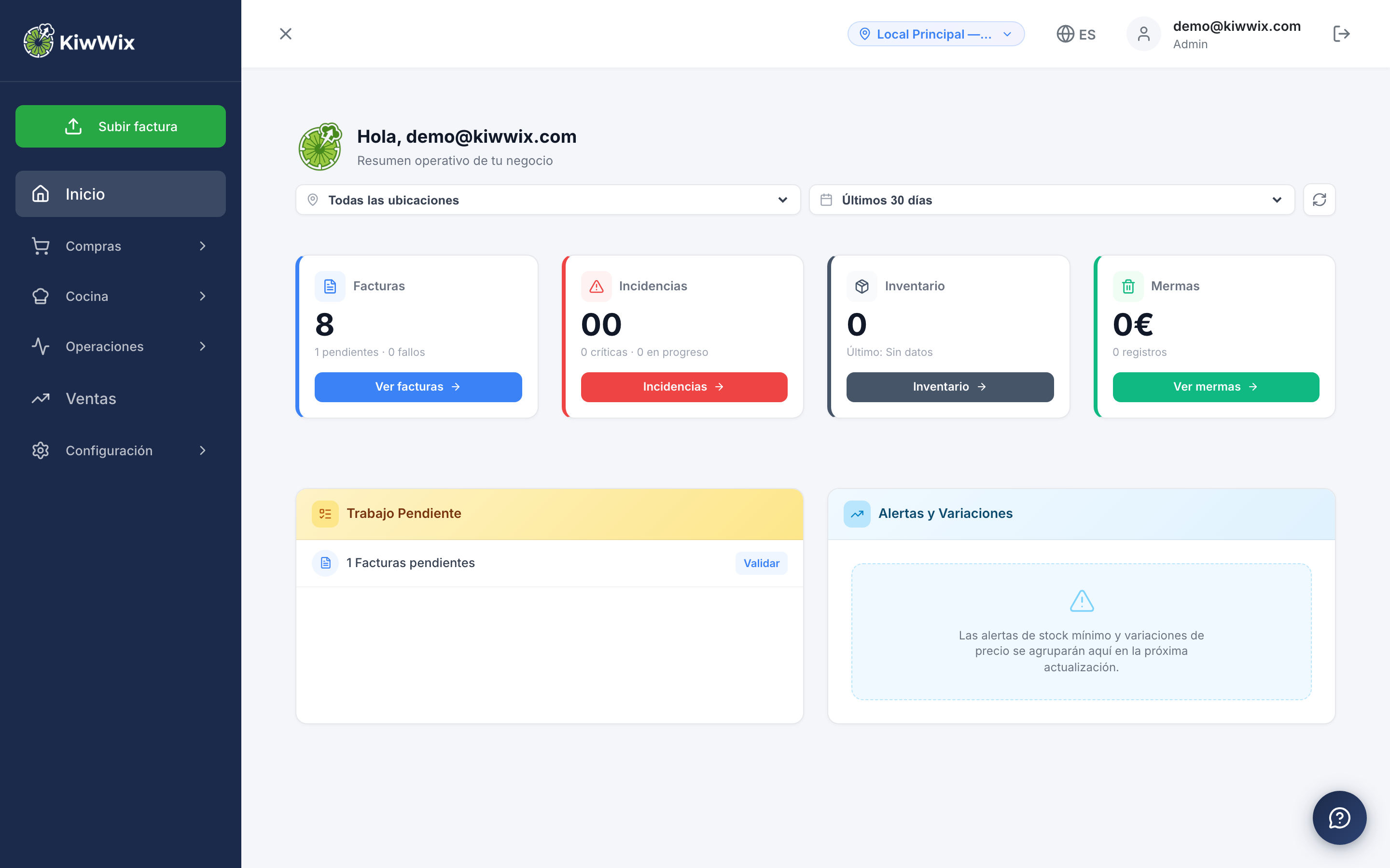 Panel general de KiwWix Manager
